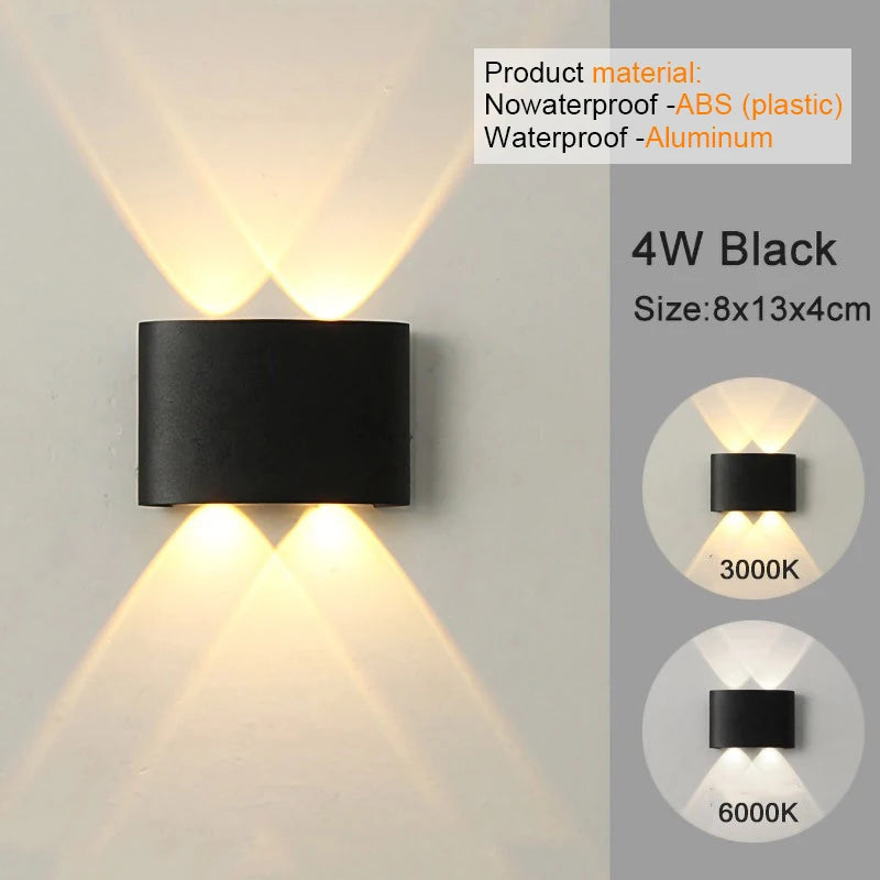 Apliques de pared LED modernos para interiores y exteriores,