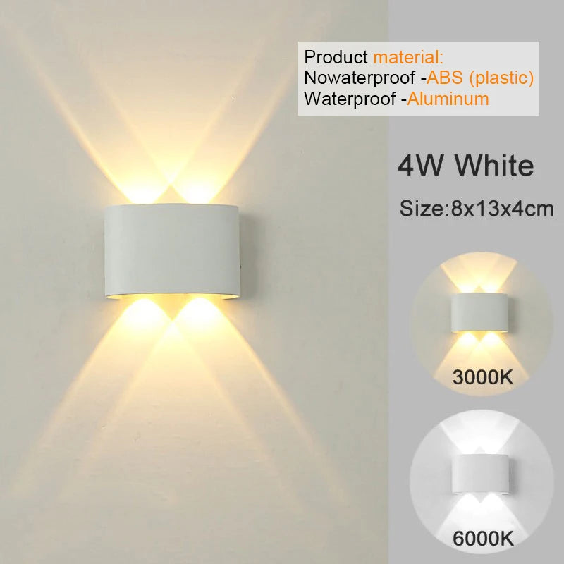 Apliques de pared LED modernos para interiores y exteriores,