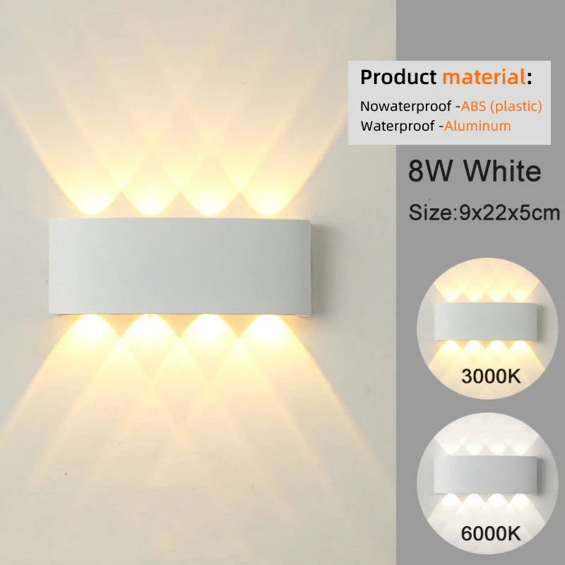 Apliques de pared LED modernos para interiores y exteriores,