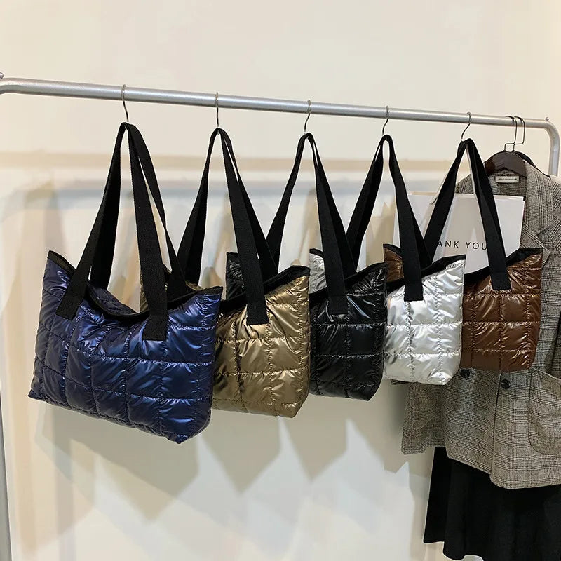 Bolsos de Hombro Acolchados de Otoño